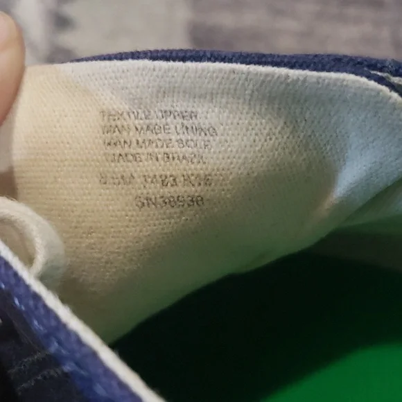 SOLD! Tory Burch Murray Canvas Grosgrain Navy/Green Women's - Picture 8 of 10